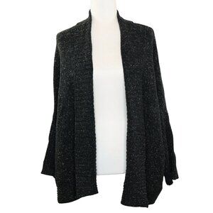 Spiegel Cardigan Sweater Charcoal Fleck Open Front Dolman Sleeves